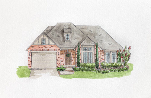 Custom House Portrait - Watercolor