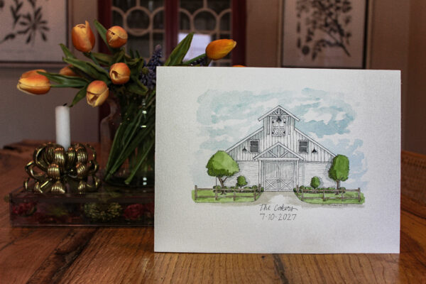 Custom Wedding Venue Portrait 9x12